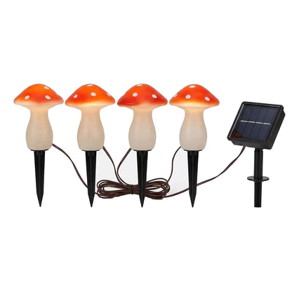 Solar Power Fairy Mushroom Stake Lights Outdoor Garden Pathway Décor
