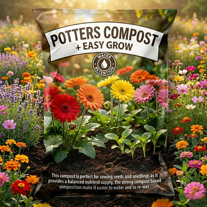 Potters Magic Compost Seed Sowing Easy Grow 50 Litres Soil Bags