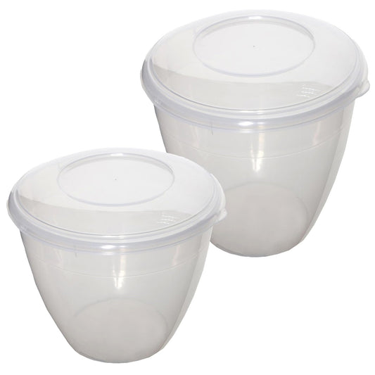 Clear Plastic Non-Stick Steam Pudding Bowls With Sealable Clip On Lids