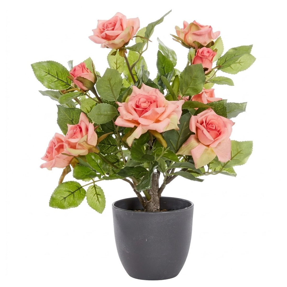 Regents 40cm Potted Artificial Roses in Ruby Red, Perfect Pink & Pure White