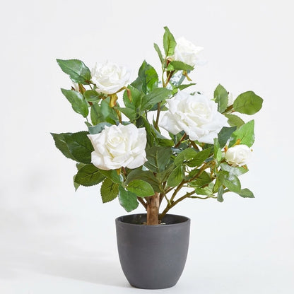 Regents 40cm Potted Artificial Roses in Ruby Red, Perfect Pink & Pure White
