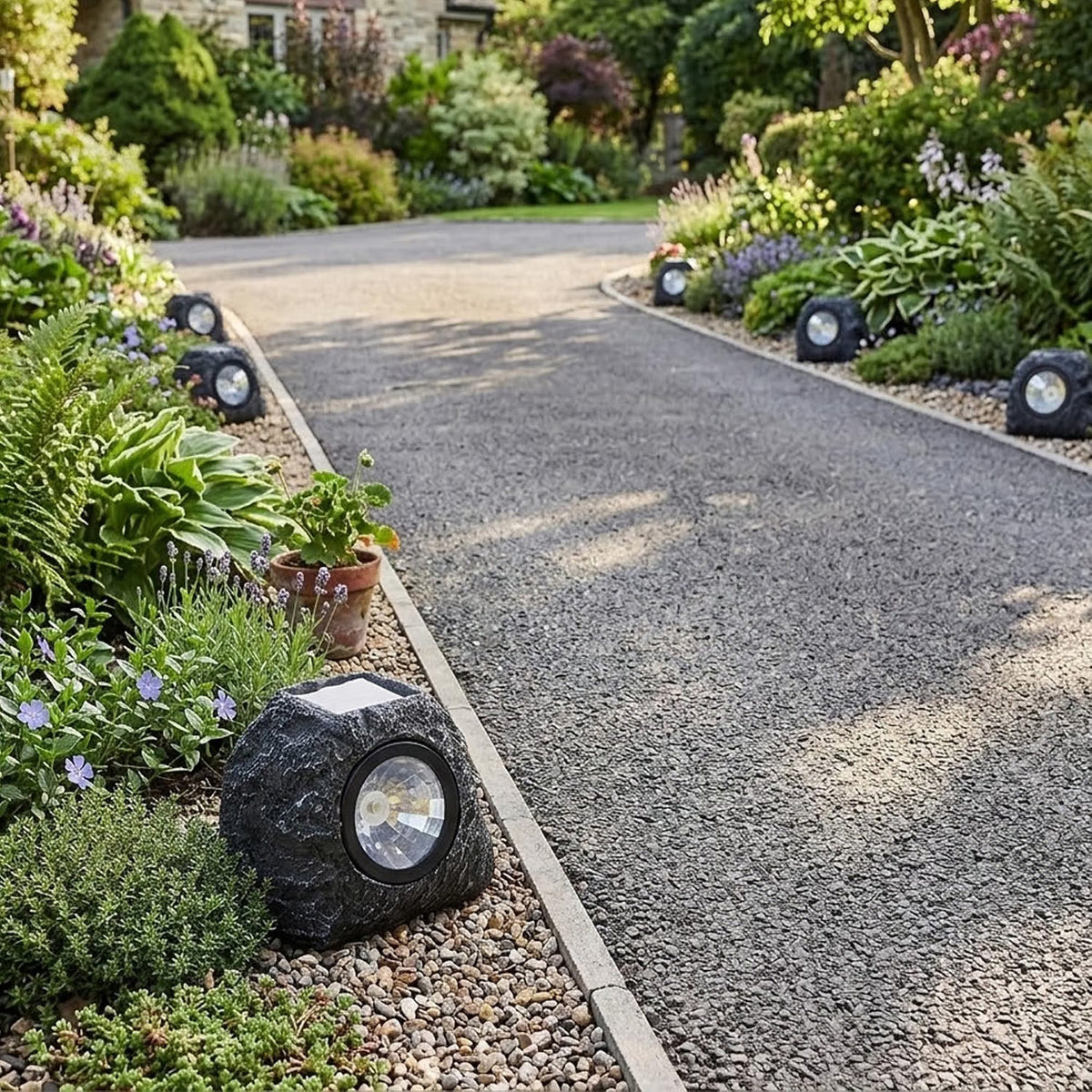 Solar Granite Rock Spotlights High Performance 3 Lumen Super Bright Lights