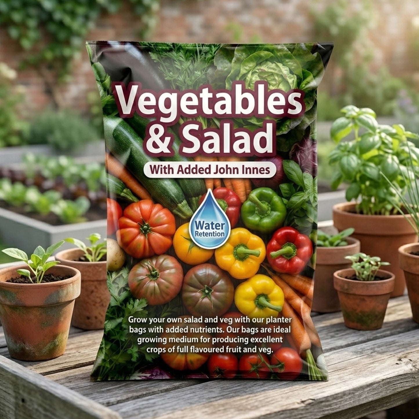 Salad & Vegetables Grower Bags With Balanced Nutrients & Water Retention