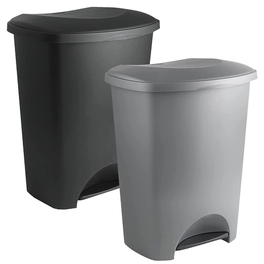 Soft Closing Black Or Metallic Grey Airtight Pedal Bin For Home & Office