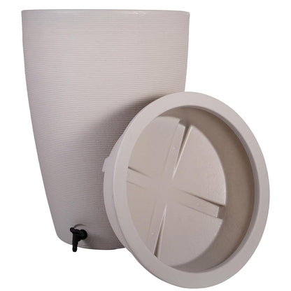 120L Amesbury Stone & Ash Garden Rain Water Collectors With Tap & Lid