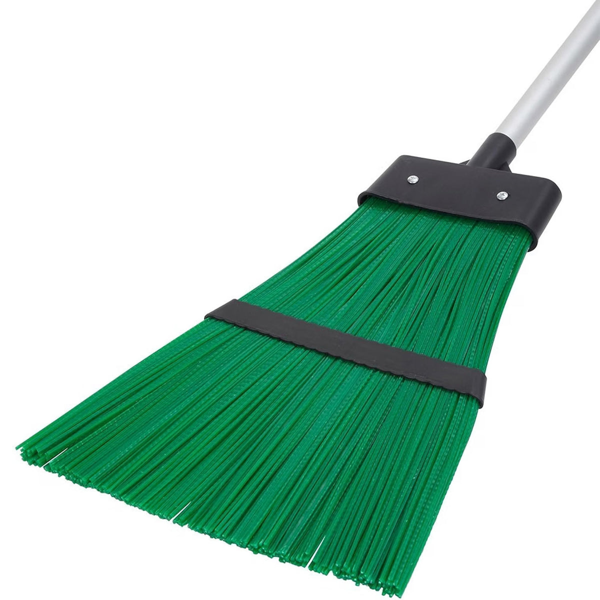 Hard Bristle Telescopic Garden Broom Rake Tool for Lawn Debris & Leaves