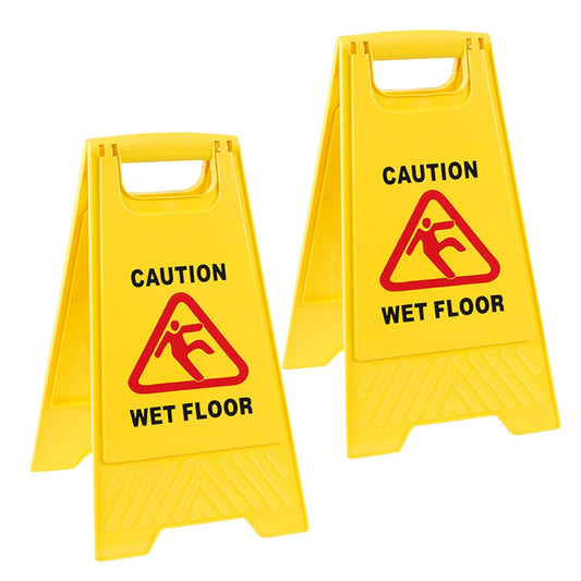 'A' Frame Double Sided Yellow Wet Floor Warning Sign