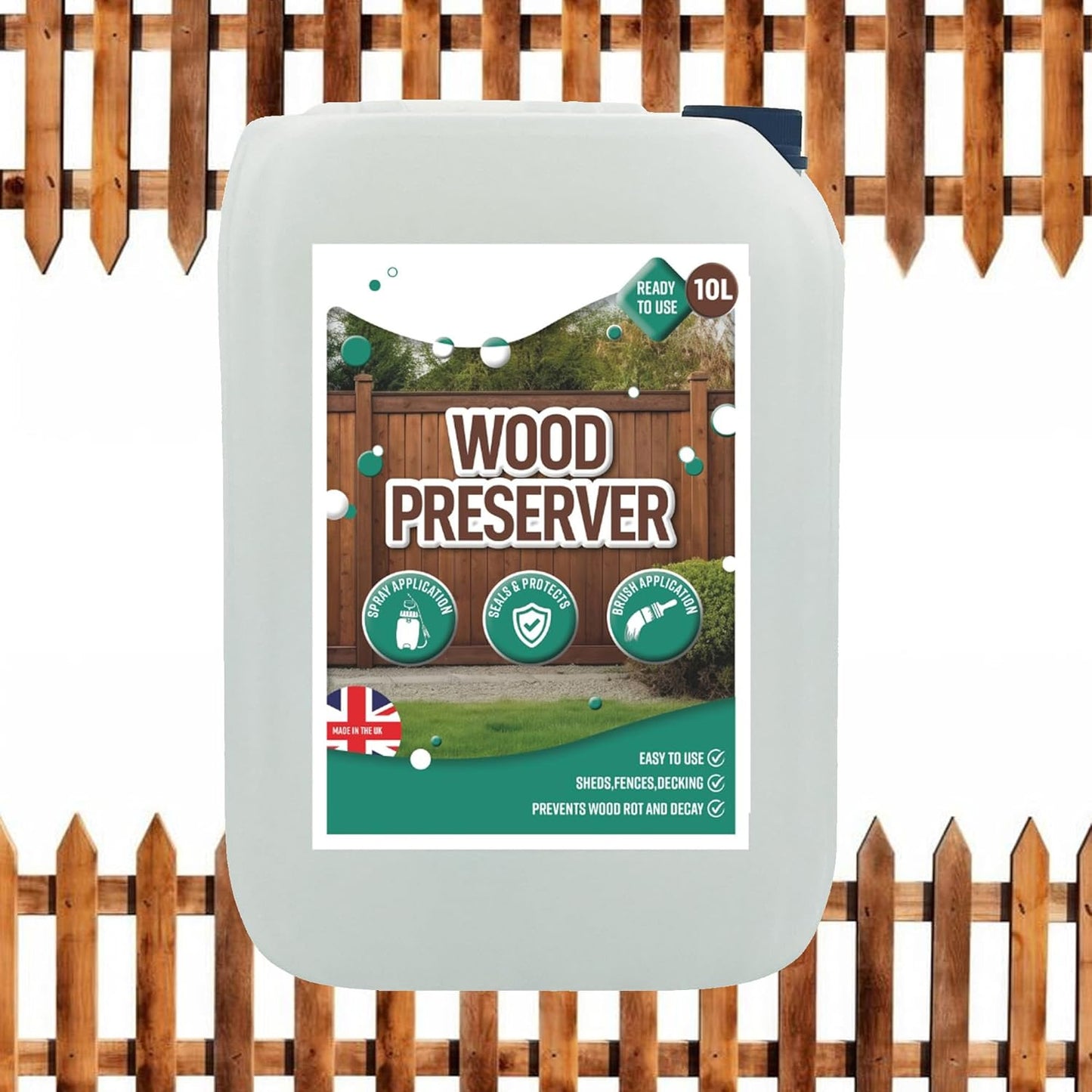10 Litre Wood Preserver Outdoor, Wood Sealer For Decking, Fence, Sheds & Furniture