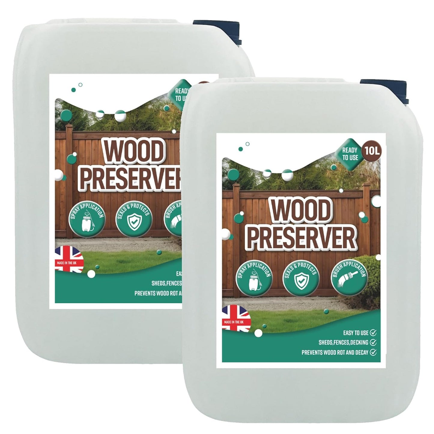 10 Litre Wood Preserver Outdoor, Wood Sealer For Decking, Fence, Sheds & Furniture