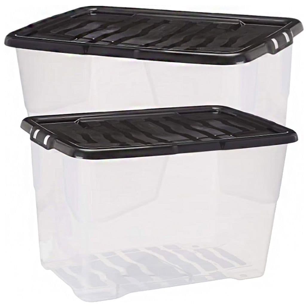 Curve Plastic Storage Boxes With Black Lids – Storm Trading Outlet